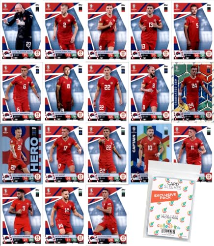 Bundle mit Match Attax UEFA Euro 2024 Germany - Mannschaftspaket + Exklusive Collect-it Hüllen (Serbien) von collect-it.de MY HOME OF CARDS + TOYS