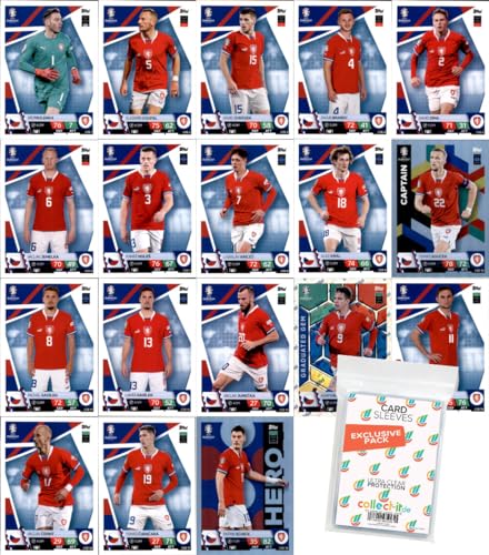 Bundle mit Match Attax UEFA Euro 2024 Germany - Mannschaftspaket + Exklusive Collect-it Hüllen (Tschechische Republik) von collect-it.de MY HOME OF CARDS + TOYS