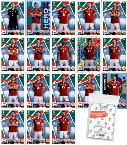 Bundle mit Match Attax UEFA Euro 2024 Germany - Mannschaftspaket + Exklusive Collect-it Hüllen (Ungarn) von collect-it.de MY HOME OF CARDS + TOYS