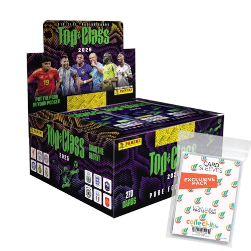 Bundle mit Top Class Pure Football 2025 - Trading Cards - 1 Display (24 Booster) + Exklusive Collect-it Hüllen von collect-it.de MY HOME OF CARDS + TOYS