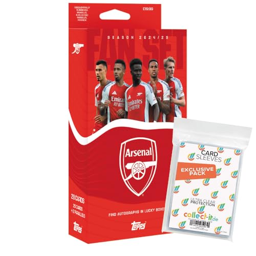 Bundle mit Topps Arsenal FC Fan Set 2024/25-1x Box + Exklusive Collect-it Hüllen von collect-it.de MY HOME OF CARDS + TOYS