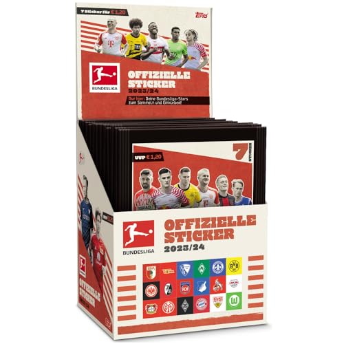 Bundle mit Topps Bundesliga Sammelsticker 2023/24-1 Displays (50 Tüten)+ Exklusive Collect-it Hüllen von collect-it.de MY HOME OF CARDS + TOYS