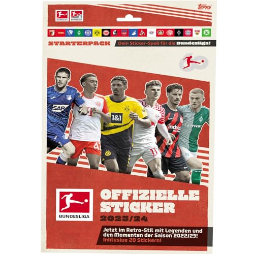 Bundle mit Topps Bundesliga Sammelsticker 2023/24-1 Sticker-Starter(Album inkl. 20 Sticker)+ Exklusive Collect-it Hüllen von collect-it.de MY HOME OF CARDS + TOYS