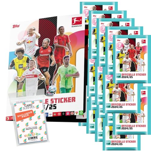 Bundle mit Topps Bundesliga Sammelsticker 2024/2025-1 Album + 20 Tüten+ Exklusive Collect-it Hüllen von collect-it.de MY HOME OF CARDS + TOYS