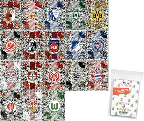 Bundle mit Topps Bundesliga Sammelsticker - 2024/2025 - Mannschaftspaket + Exklusive Collect-it Hüllen (Alle 18 Wappen) von collect-it.de MY HOME OF CARDS + TOYS