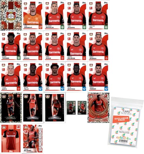 Bundle mit Topps Bundesliga Sammelsticker - 2024/2025 - Mannschaftspaket + Exklusive Collect-it Hüllen (Bayer 04 Leverkusen) von collect-it.de MY HOME OF CARDS + TOYS