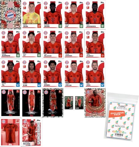 Bundle mit Topps Bundesliga Sammelsticker - 2024/2025 - Mannschaftspaket + Exklusive Collect-it Hüllen (FC Bayern München) von collect-it.de MY HOME OF CARDS + TOYS