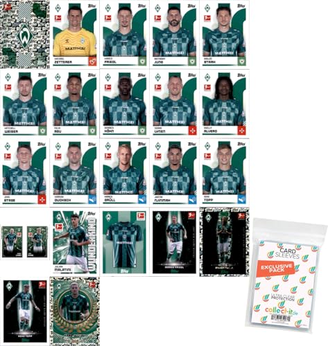 Bundle mit Topps Bundesliga Sammelsticker - 2024/2025 - Mannschaftspaket + Exklusive Collect-it Hüllen (SV Werder Bremen) von collect-it.de MY HOME OF CARDS + TOYS