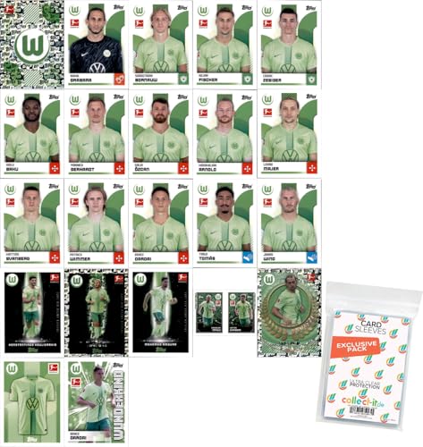 Bundle mit Topps Bundesliga Sammelsticker - 2024/2025 - Mannschaftspaket + Exklusive Collect-it Hüllen (VFL Wolfsburg) von collect-it.de MY HOME OF CARDS + TOYS