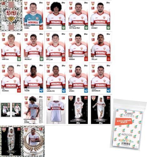 Bundle mit Topps Bundesliga Sammelsticker - 2024/2025 - Mannschaftspaket + Exklusive Collect-it Hüllen (VfB Stuttgart) von collect-it.de MY HOME OF CARDS + TOYS