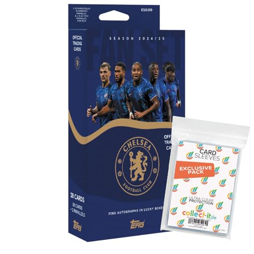 Bundle mit Topps Chelsea London Fan Set 2024/25-1x Box + Exklusive Collect-it Hüllen von collect-it.de MY HOME OF CARDS + TOYS