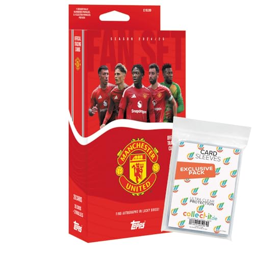 Bundle mit Topps Manchester United Set 2024/25-1x Box + Exklusive Collect-it Hüllen von collect-it.de MY HOME OF CARDS + TOYS