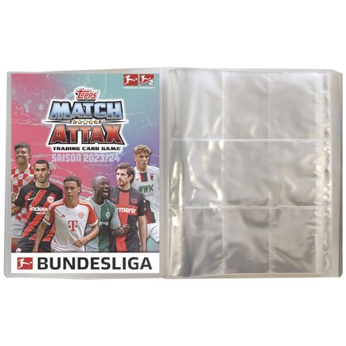 Bundle mit Topps Match Attax Bundesliga/Match Attax Extra- 2023/24-1 Leere Sammelmappe + Exklusive Collect-it Hüllen (2023/24) von collect-it.de MY HOME OF CARDS + TOYS