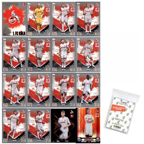 Bundle mit Topps Match Attax Bundesliga - 2023/24 - Mannschaftspaket - 1. FC KÖLN + Exklusive Collect-it Hüllen von collect-it.de MY HOME OF CARDS + TOYS