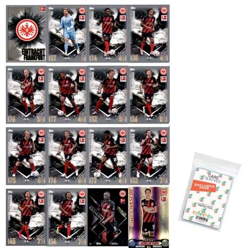 Bundle mit Topps Match Attax Bundesliga - 2023/24 - Mannschaftspaket - Eintracht Frankfurt + Exklusive Collect-it Hüllen von collect-it.de MY HOME OF CARDS + TOYS