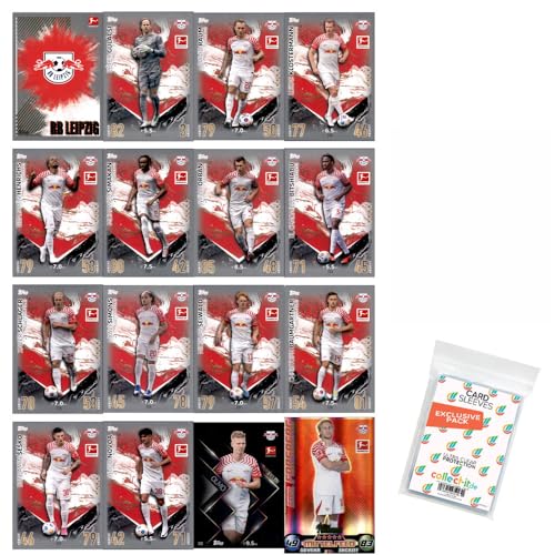 Bundle mit Topps Match Attax Bundesliga - 2023/24 - Mannschaftspaket - RB Leipzig + Exklusive Collect-it Hüllen von collect-it.de MY HOME OF CARDS + TOYS