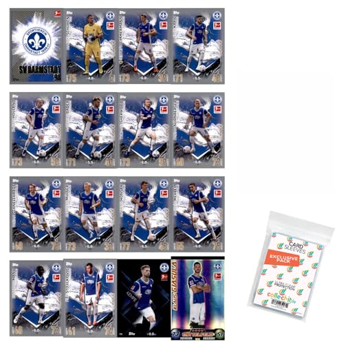 Bundle mit Topps Match Attax Bundesliga - 2023/24 - Mannschaftspaket - SV Darmstadt 98 + Exklusive Collect-it Hüllen von collect-it.de MY HOME OF CARDS + TOYS