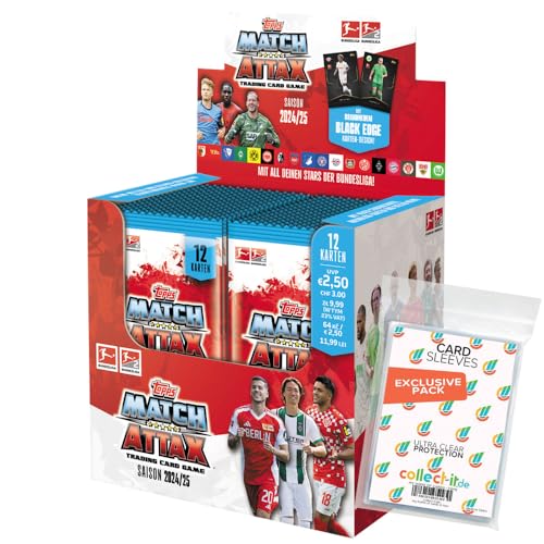 Bundle mit Topps Match Attax Bundesliga - 2024/2025-1 Display (36 Booster) + Exklusive Collect-it Hüllen von collect-it.de MY HOME OF CARDS + TOYS