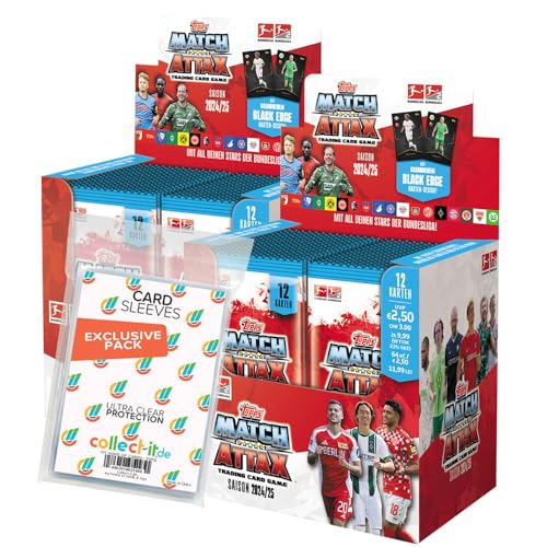 Bundle mit Topps Match Attax Bundesliga - 2024/2025-2 Display (72 Booster) + Exklusive Collect-it Hüllen von collect-it.de MY HOME OF CARDS + TOYS