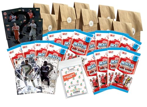 Bundle mit Topps - Match Attax Bundesliga 2024/2025 - Der Adventskalender 2024-24 tolle Überraschungen + Exklusive Collect-it Hüllen von collect-it.de MY HOME OF CARDS + TOYS