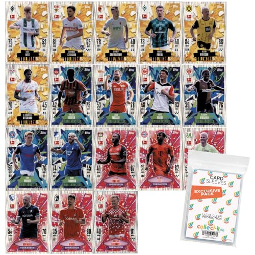 Bundle mit Topps Match Attax Bundesliga - 2024/25 - Alle 18 Allrounder Karten + Exklusive Collect-it Hüllen von collect-it.de MY HOME OF CARDS + TOYS