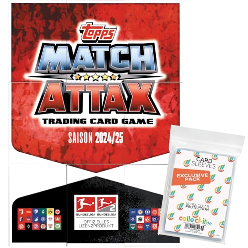 Bundle mit Topps Match Attax Bundesliga - 2024/25 - Alle 9 Puzzle Karten (Match Attax Logo) + Exklusive Collect-it Hüllen von collect-it.de MY HOME OF CARDS + TOYS