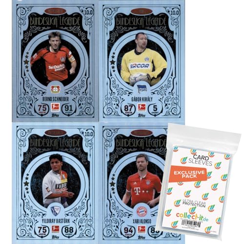 Bundle mit Topps Match Attax Bundesliga - 2024/25 - Mannschaftspaket + Exklusive Collect-it Hüllen (Alle 4 Bundesliga Legenden Karten) von collect-it.de MY HOME OF CARDS + TOYS