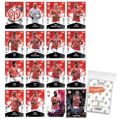 Bundle mit Topps Match Attax Bundesliga - 2024/25 - Mannschaftspaket + Exklusive Collect-it Hüllen (1. FSV Mainz 05) von collect-it.de MY HOME OF CARDS + TOYS