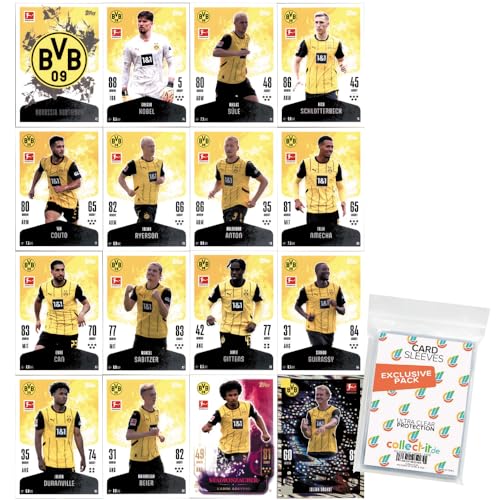 Bundle mit Topps Match Attax Bundesliga - 2024/25 - Mannschaftspaket - Borussia Dortmund + Exklusive Collect-it Hüllen von collect-it.de MY HOME OF CARDS + TOYS