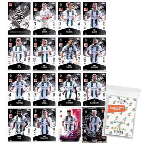 Bundle mit Topps Match Attax Bundesliga - 2024/25 - Mannschaftspaket - Borussia MÖNCHENGLADBACH + Exklusive Collect-it Hüllen von collect-it.de MY HOME OF CARDS + TOYS