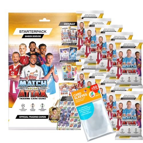 Bundle mit Topps Match Attax Champions League 2025/26 Trading Cards + Exklusive Collect-it Hüllen (1 Starter + 10 Booster) Bundle mit Topps Match Attax Champions League 2025/26 Trading Cards + Exklusive Collect-it Hüllen (1 Starter + 10 Booster) von collect-it.de MY HOME OF CARDS + TOYS