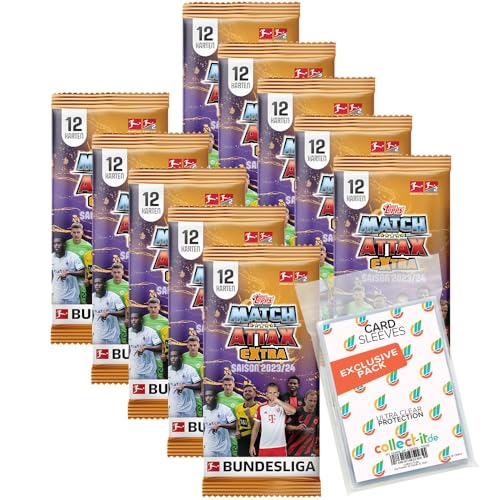 Topps Match Attax Trading Cards Bundle (Bundesliga EXTRA 23/24-10 Booster) von collect-it.de MY HOME OF CARDS + TOYS