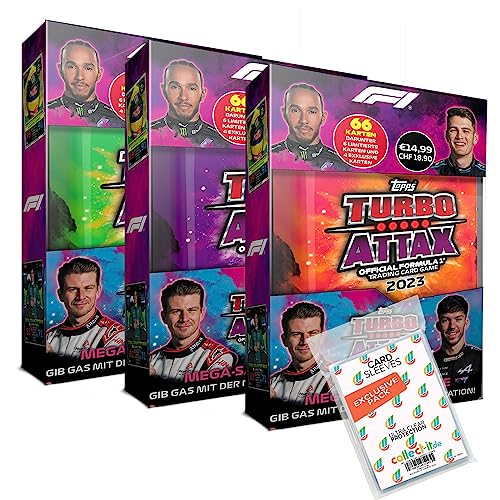 Bundle mit Topps - Turbo Attax Formel 1 2023 - Alle 3 verschiedenen Tin Boxen + Exklusive Collect-it Hüllen von collect-it.de MY HOME OF CARDS + TOYS