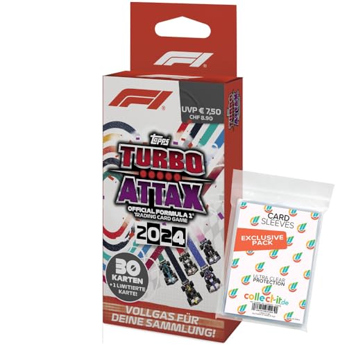 Bundle mit Topps - Turbo Attax Formel 1 2024-1 Blister + Exklusive Collect-it Hüllen von collect-it.de MY HOME OF CARDS + TOYS