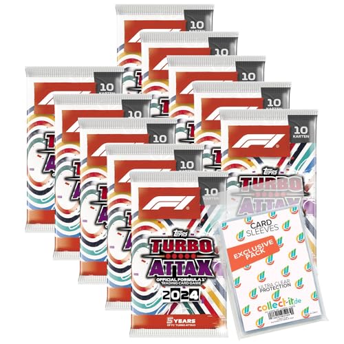 Bundle mit Topps - Turbo Attax Formel 1 2024 + Exklusive Collect-it Hüllen (10 Booster) von collect-it.de MY HOME OF CARDS + TOYS