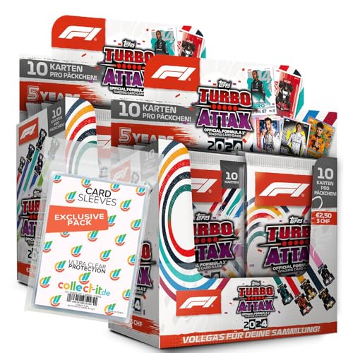 Bundle mit Topps - Turbo Attax Formel 1 2024 + Exklusive Collect-it Hüllen (2 Display (48 Booster)) von collect-it.de MY HOME OF CARDS + TOYS