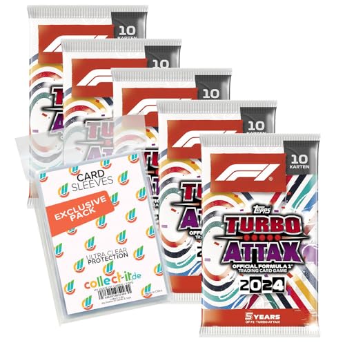 Bundle mit Topps - Turbo Attax Formel 1 2024-5 Booster + Exklusive Collect-it Hüllen von collect-it.de MY HOME OF CARDS + TOYS