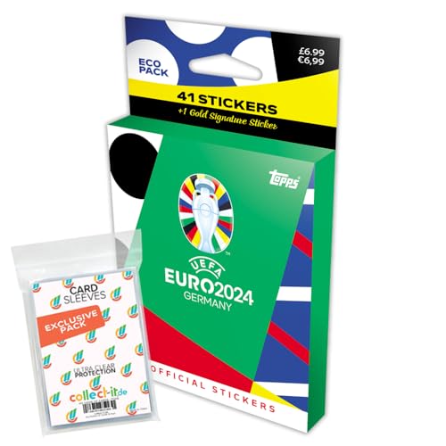 Bundle mit UEFA Euro 2024 Germany - Sammelsticker - 1 Blister + Exklusive Collect-it Hüllen von collect-it.de MY HOME OF CARDS + TOYS