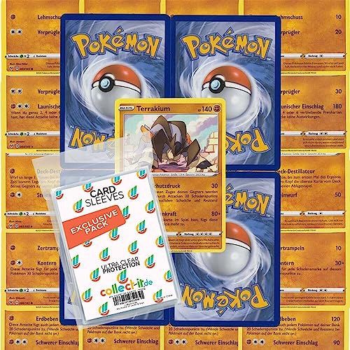 Pokemon - 20 Verschiedene Kampf Karten inkl. Holo Karte - Deutsch + 40 Exklusive Collect-it.de Hüllen von collect-it.de MY HOME OF CARDS + TOYS