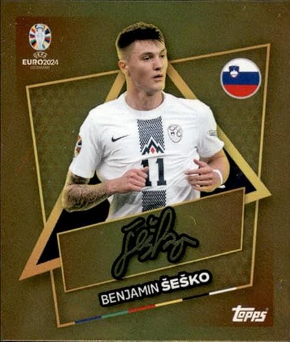 Topps EM 2024 Germany Einzelsticker Star Spieler Signature (SVN SP - Benjamin Sesko - Star Player - Gold Signiture) von collect-it.de MY HOME OF CARDS + TOYS