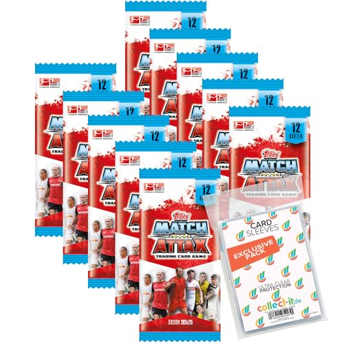 Topps Match Attax Trading Cards Bundle (Bundesliga 24/25-10 Booster) von collect-it.de MY HOME OF CARDS + TOYS