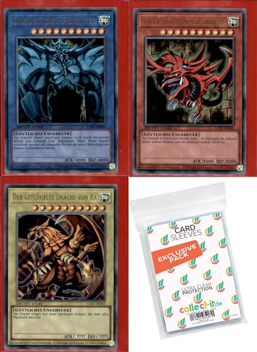 Yugioh - Götterkarten Bundle- Obelisk Slifer Ra - Original & Deutsch + 40 Exklusive Collect-it.de Hüllen von collect-it.de MY HOME OF CARDS + TOYS