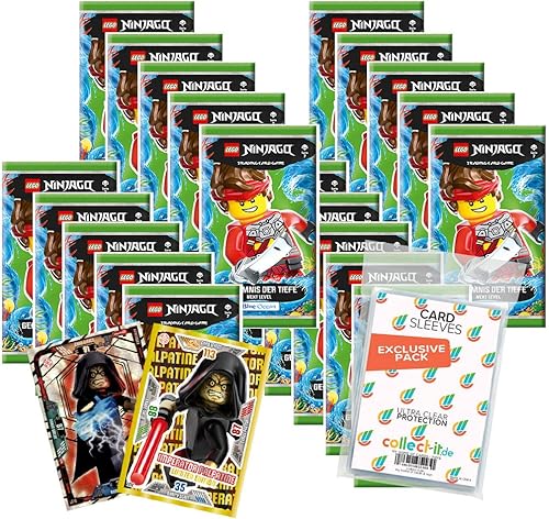 collect-it.de MY HOME OF CARDS + TOYS Exklusive Aufbewahrungshüllen im Bundle mit Blue Ocean Lego Ninjago 7 Next Level Trading Cards - 20 Booster + 3 Limitierte Star Wars Karten von collect-it.de MY HOME OF CARDS + TOYS