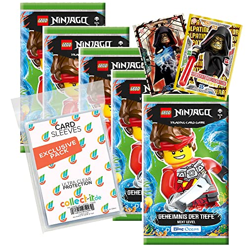 collect-it.de MY HOME OF CARDS + TOYS Exklusive Aufbewahrungshüllen im Bundle mit Blue Ocean Lego Ninjago 7 Next Level Trading Cards - 5 Booster + 3 Limitierte Star Wars Karten von collect-it.de MY HOME OF CARDS + TOYS