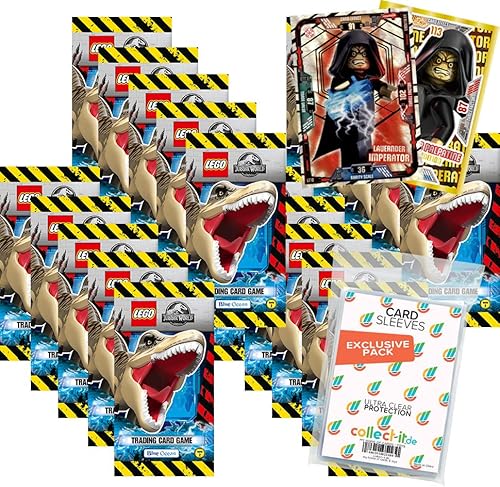 collect-it.de MY HOME OF CARDS + TOYS Exklusive Aufbewahrungshüllen im Bundle mit Lego Jurassic World - Serie 2-20 Booster + 2 Limitierte Star Wars Karten von collect-it.de MY HOME OF CARDS + TOYS