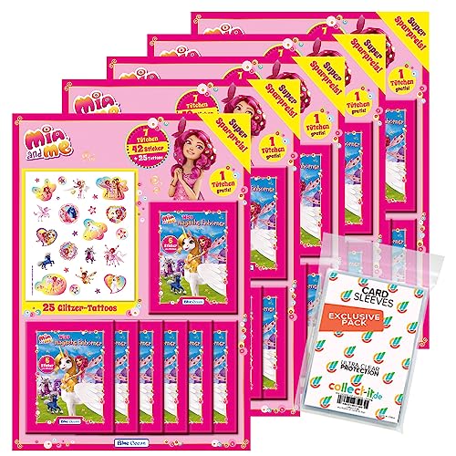 collect-it.de MY HOME OF CARDS + TOYS Exklusive Aufbewahrungshüllen im Bundle mit Mia and Me - Serie 8 - Mias Magische Einhörner - Sammelsticker - 5 Multipack von collect-it.de MY HOME OF CARDS + TOYS