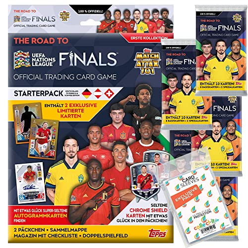 collect-it.de MY HOME OF CARDS + TOYS Exklusive Aufbewahrungshüllen im Bundle mit Road to 2022 UEFA Nations League Trading Cards - 1 Starter + 5 Booster von collect-it.de MY HOME OF CARDS + TOYS