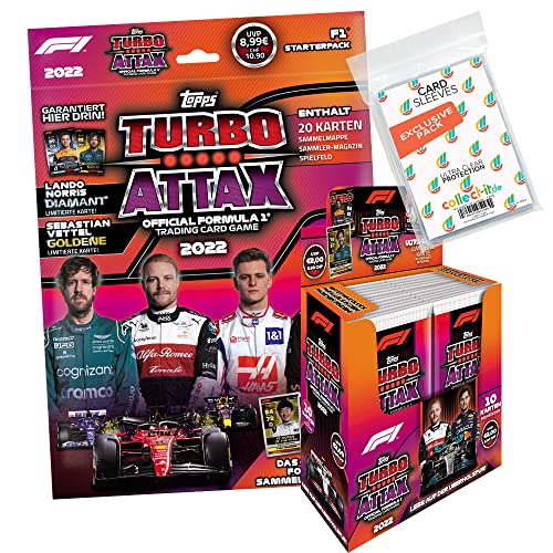 collect-it.de MY HOME OF CARDS + TOYS Exklusive Aufbewahrungshüllen im Bundle mit Turbo Attax Formel 1 2022-1 Starter + 1 Display (24 Booster) von collect-it.de MY HOME OF CARDS + TOYS