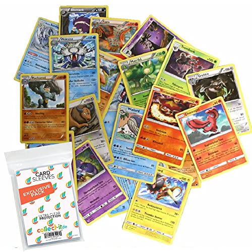 collect-it.de MY HOME OF CARDS + TOYS Hüllen 40 Stück + 20 Verschiedene Pokemon Holo Karten - Nur Deutsche Karten - Einsteiger Paket + V-Karte von collect-it.de MY HOME OF CARDS + TOYS