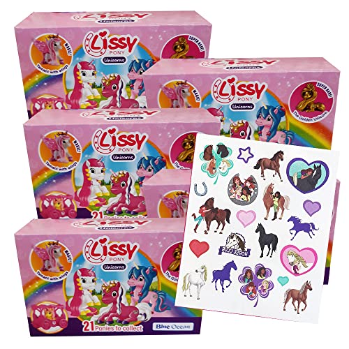 collect-it.de MY HOME OF CARDS + TOYS Lissy Pony Unicorn Serie 2 Einhorn mit Kutsche - Sammelfiguren - 5 Stück + 20 Hors Club Tattoos von collect-it.de MY HOME OF CARDS + TOYS